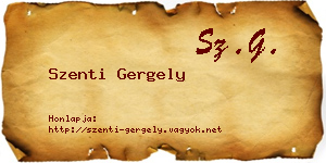 Szenti Gergely névjegykártya